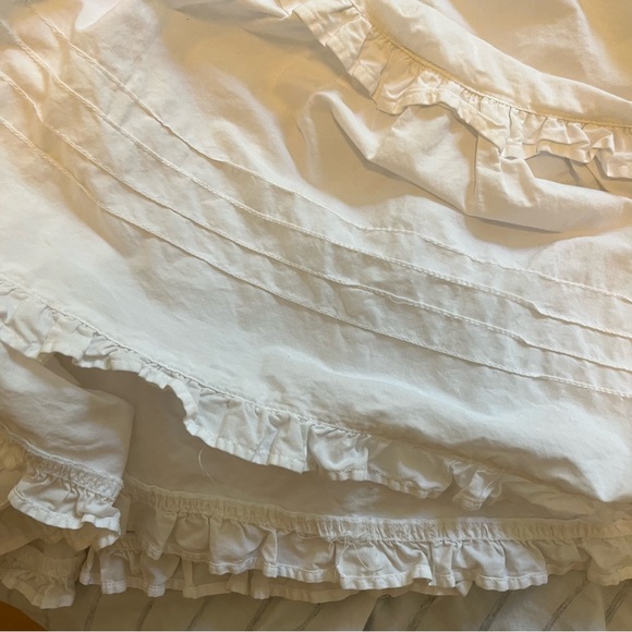 🇩🇪 Vintage 80s White Cottagecore Balletcore Maxi Skirt Coquette Tierer Ruffles - Picture 9 of 9